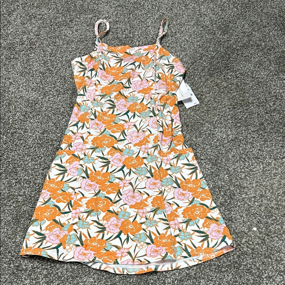 Treasure & Bond Orange and Pink Floral Dress